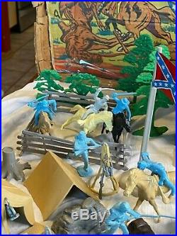 Original 1961 Marx GIANT Blue & Gray Battle Set Civil War Play Set Over 280 PC