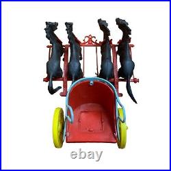 Original Marx Ben Hur Playset Chariot 1950s/60s w 4 Black Horses Vintage READ