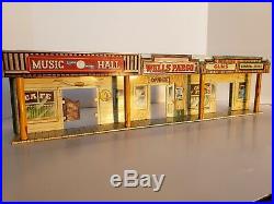 Original Vintage Marx Wells Fargo Tin Litho Buildings from Train Set #54762 1959