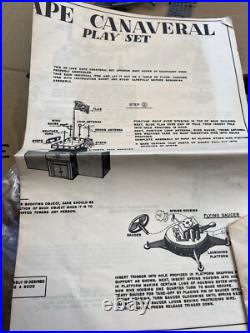 Partial MARX PROJECT MERCURY CAPE CANAVERAL PLAYSET #4524 (1962) box & acces. B