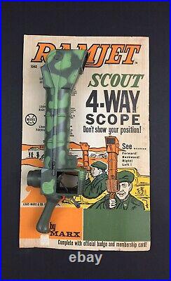 RAMJET SCOUT Periscope by MARX 4 Way SCOPE On Card Camo RARE 1960's RARE