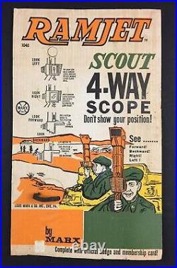 RAMJET SCOUT Periscope by MARX 4 Way SCOPE On Card Camo RARE 1960's RARE