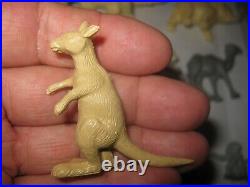 RARE 15 Marx 1951 60mm WILD ANIMAL Plastic Playset Figures near complete set