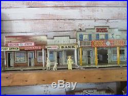 RARE 1950's Marx Large Tin Silver City Western Town Playset WithSome Accessories