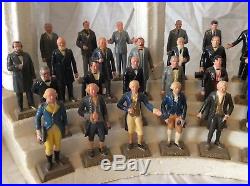 RARE 1960s Marx Toys US Presidents Figures Full Set of 36 Antique with Base