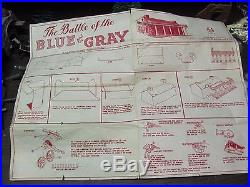 RARE 1961 MARX Giant Blue & Gray Civil War Playset 200+ Pieces with Box &Mansion
