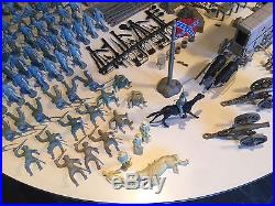 RARE 1961 MARX Giant Blue & Gray Civil War Playset 300+ Pieces with Box & Paint