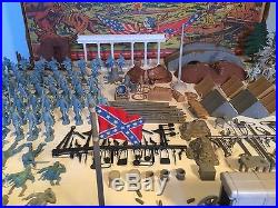 RARE 1961 MARX Giant Blue & Gray Civil War Playset 300+ Pieces with Box & Paint