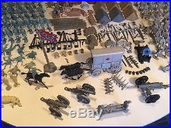 RARE 1961 MARX Giant Blue & Gray Civil War Playset 300+ Pieces with Box & Paint