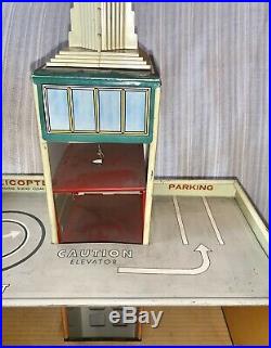 RARE MARX c 1950STHE SKYSCRAPER BUILDING TIN LITHO TOY PLAYSET EMPIRE STATE BLD
