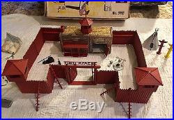 RARE Marx 5915 Blue US Calvary Wagon Fort Apache Play Set with Box