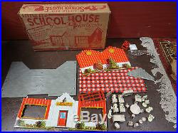 RARE Marx Little Red Schoolhouse Playset Building School House Play Set 1956