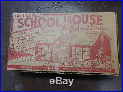 RARE Marx Little Red Schoolhouse Playset Building School House Play Set 1956