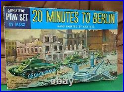 RARE Vintage Marx Miniature 20 MINUTES TO BERLIN Play Set, original box 1960'S