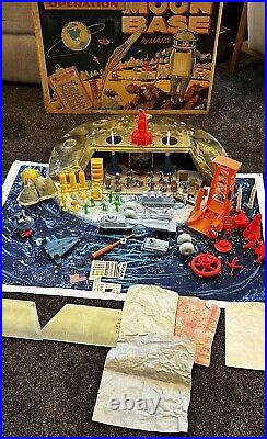 RARE Vintage Original Marx Moon Base Playset 4654 with Original Box, Bags EX