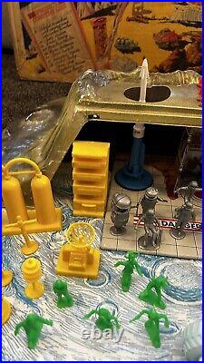 RARE Vintage Original Marx Moon Base Playset 4654 with Original Box, Bags EX