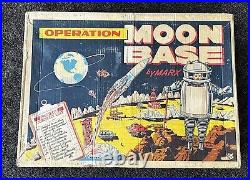 RARE Vintage Original Marx Moon Base Playset 4654 with Original Box, Bags EX