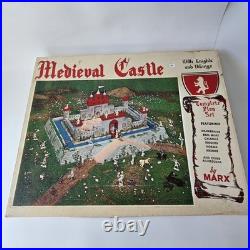 RARE/Vtg/1950's/Marx Tin litho/Medieval Castle/Knights and Vikings/Original Box