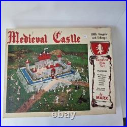 RARE/Vtg/1950's/Marx Tin litho/Medieval Castle/Knights and Vikings/Original Box
