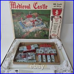 RARE/Vtg/1950's/Marx Tin litho/Medieval Castle/Knights and Vikings/Original Box
