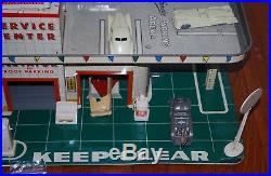 RARE! W@W TOY VINTAGE METAL MARX SERVICE GAS STATION WITH CARS & Accessories