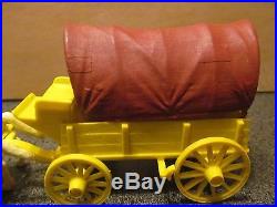 RARE vintage Marx Wagon Train yellow covered wagon with rare canopy
