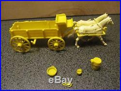 RARE vintage Marx Wagon Train yellow covered wagon with rare canopy