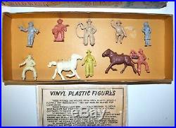 Rare 1950s Marx Annie Oakley Wild West Cowboys & Horses Plastic Figure Set Mint