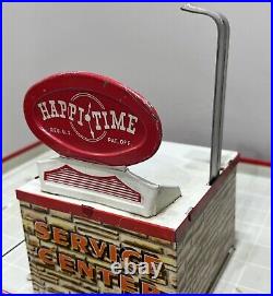 Rare 1950s Marx Happi Time Tin Service Center Sky-View Parking with Accessories