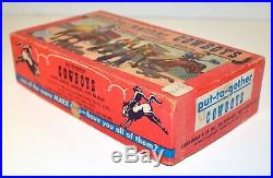 Rare 1950s Marx Put-Together Cowboys Plastic Figure Set Mint in Original Box