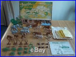 Rare 1960 MARX Jungle Playset #3716 100% complete in C-8 Box withBags, Instructs