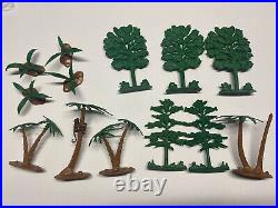 Rare 1960s MARX JUNGLE 3716 Series 2000 Play Set Animals Trees Rock Instructions