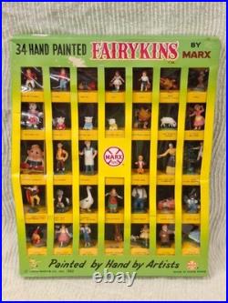 Rare 1962 MARX FAIRYKINS LARGE BOX with 27 FIGURES Complete in Box