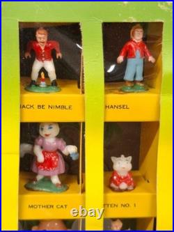 Rare 1962 MARX FAIRYKINS LARGE BOX with 27 FIGURES Complete in Box