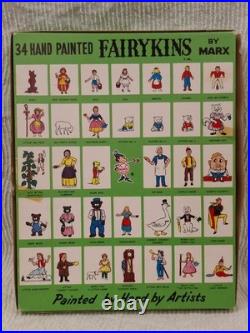 Rare 1962 MARX FAIRYKINS LARGE BOX with 27 FIGURES Complete in Box