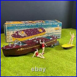 Rare Ideal Speed Boat with Aquaplane Rider, Box & Marx Erie Bathing Beauties