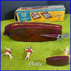 Rare Ideal Speed Boat with Aquaplane Rider, Box & Marx Erie Bathing Beauties