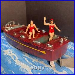 Rare Ideal Speed Boat with Aquaplane Rider, Box & Marx Erie Bathing Beauties