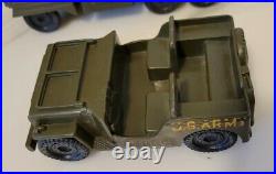 Rare Lot 2 MARX 1950's 7 Armored 6 Wheel Carrier US ARMY 5 TROOP JEEP PLASTIC