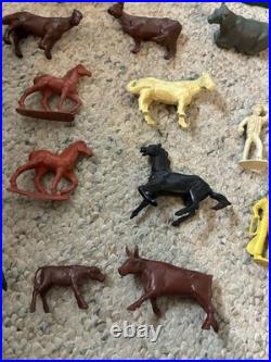Rare Lot Of MARX ROY ROGERS Double R Ranch 1950s Cowboys, Horses, 46 Pieces