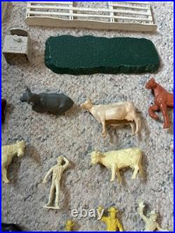 Rare Lot Of MARX ROY ROGERS Double R Ranch 1950s Cowboys, Horses, 46 Pieces