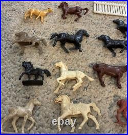 Rare Lot Of MARX ROY ROGERS Double R Ranch 1950s Cowboys, Horses, 46 Pieces