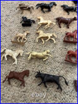 Rare Lot Of MARX ROY ROGERS Double R Ranch 1950s Cowboys, Horses, 46 Pieces