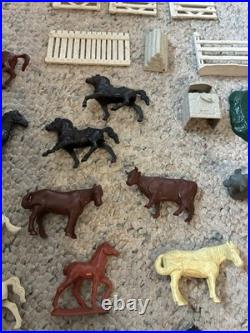 Rare Lot Of MARX ROY ROGERS Double R Ranch 1950s Cowboys, Horses, 46 Pieces