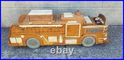 Rare MARX TOYS Firetruck Wood Pattern Model Prototype 1950's