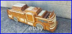 Rare MARX TOYS Firetruck Wood Pattern Model Prototype 1950's