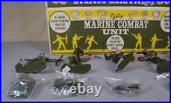 Rare Marx Marine Combat Unit with 6 Hand Painted Marines TRUCK