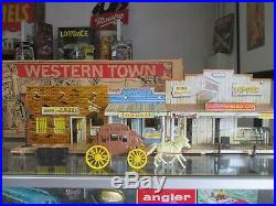 Rare Marx Roy Rogers Western Town 5000 Play Set Stage Coach, House, Town, More