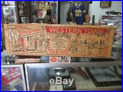 Rare Marx Roy Rogers Western Town 5000 Play Set Stage Coach, House, Town, More