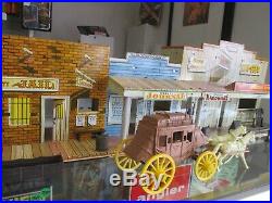 Rare Marx Roy Rogers Western Town 5000 Play Set Stage Coach, House, Town, More